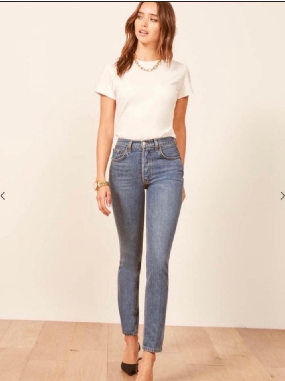 Reformation Melissa High & Skinny Jean in Baltic Size 26